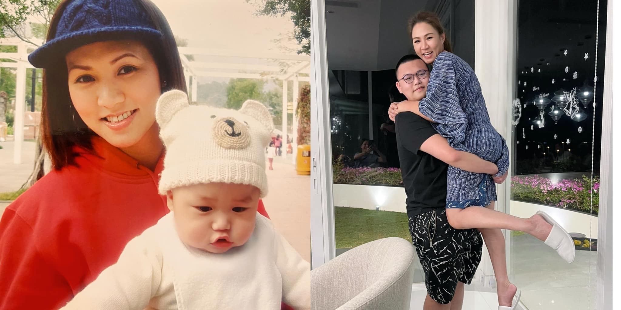 黎瑞恩日前分享兩張母子合照到社交平台