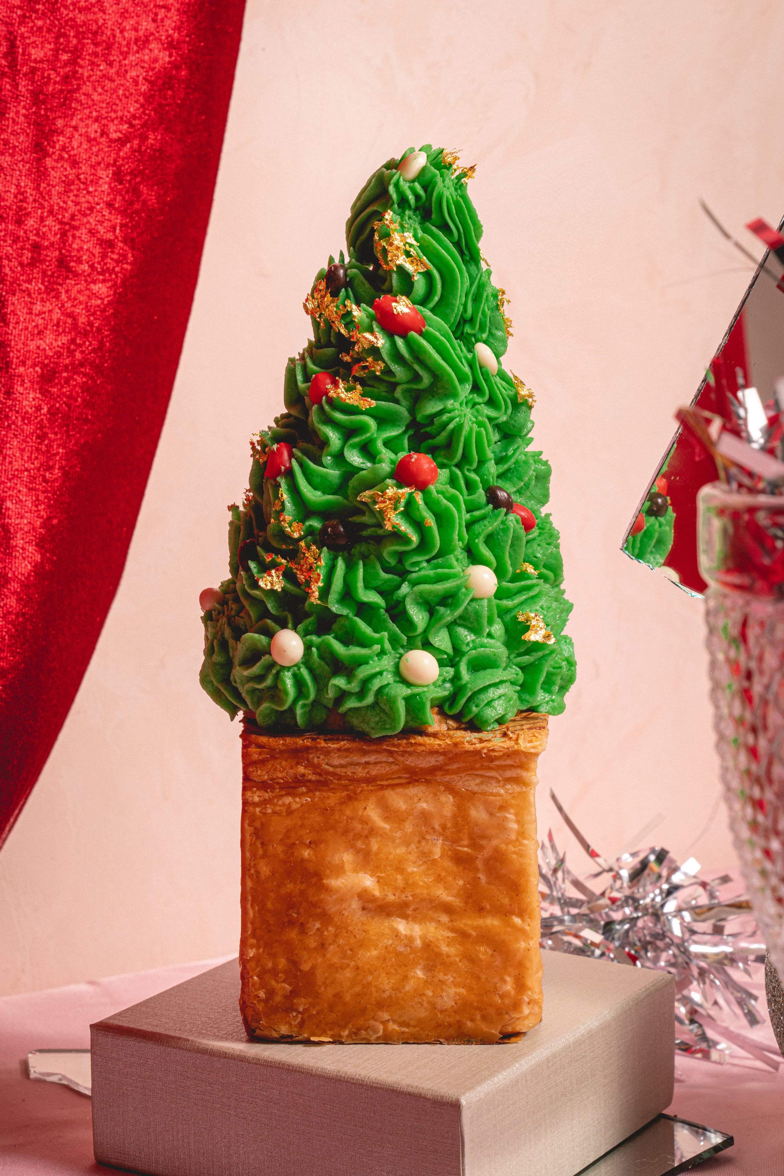 薑味吉士醬的聖誕方形牛角包,看上去很美味!