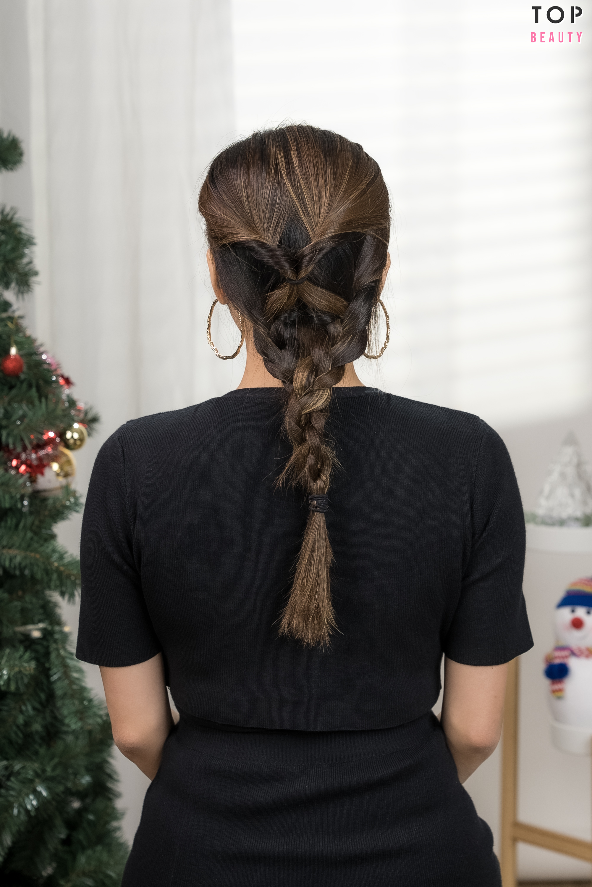 寬厚馬尾編髮可提升髮量感！