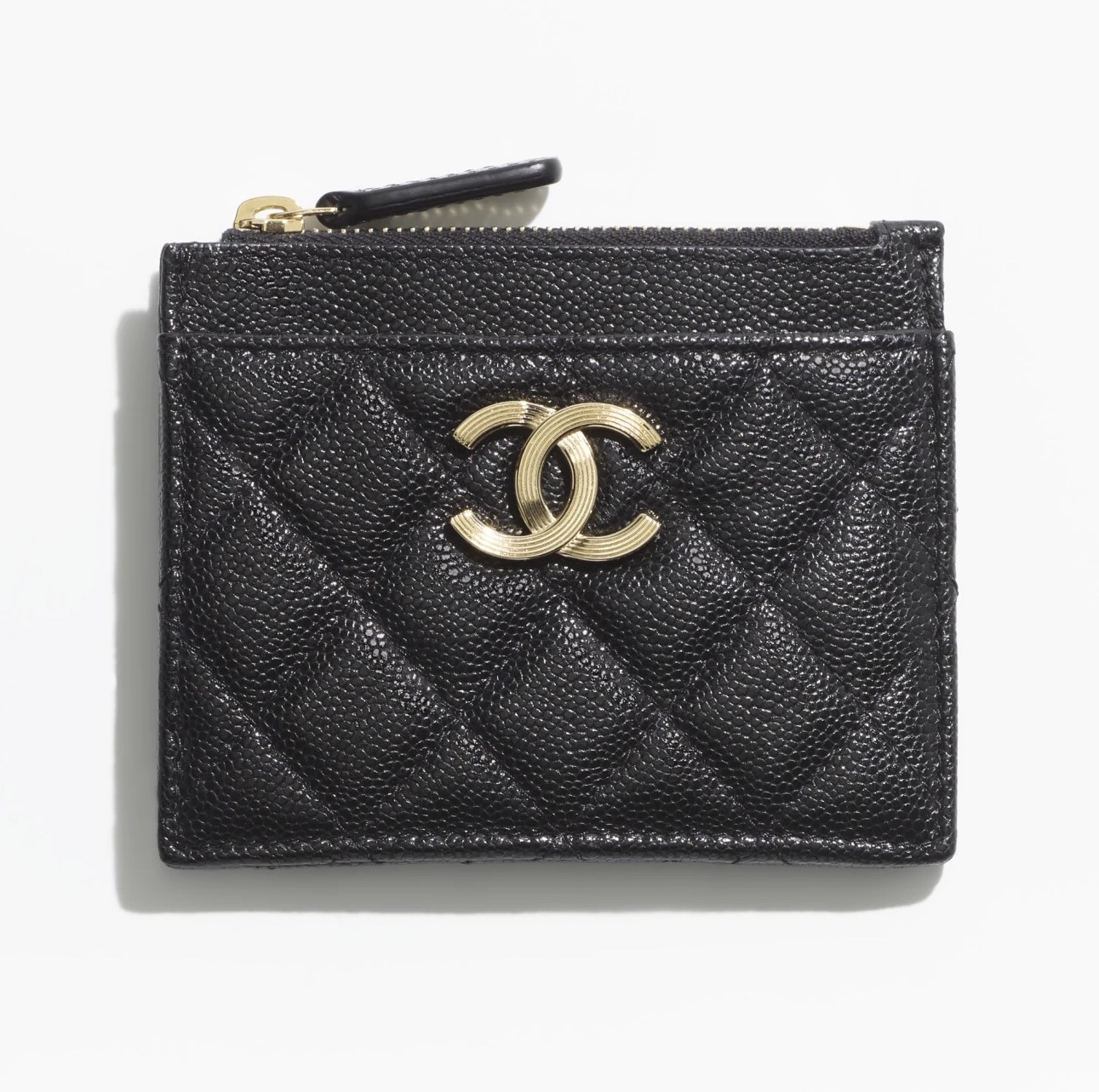 Chanel 粒紋小牛皮 拉鏈卡片套 $4,000