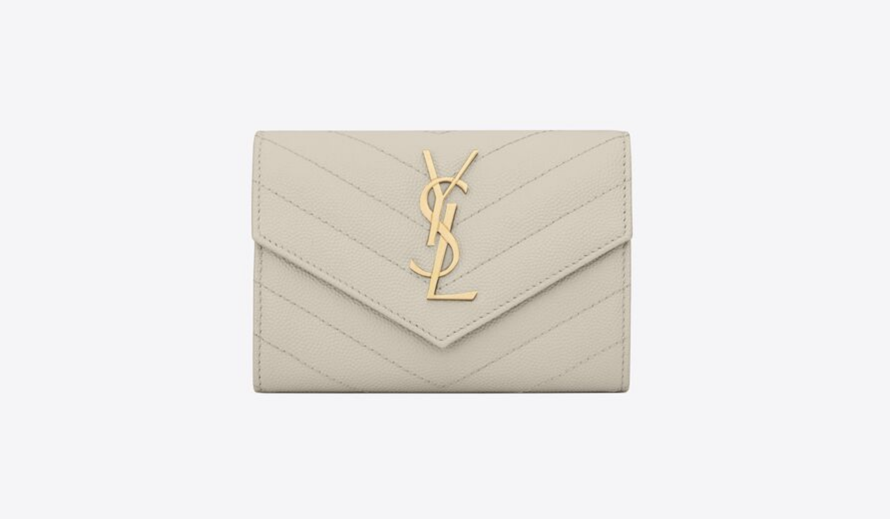 處女座銀包推介:SAINT LAURENT CASSANDRE MATELASSÉ SMALL ENVELOPE WALLET IN GRAIN DE POUDRE EMBOSSED LEATHER $3,900