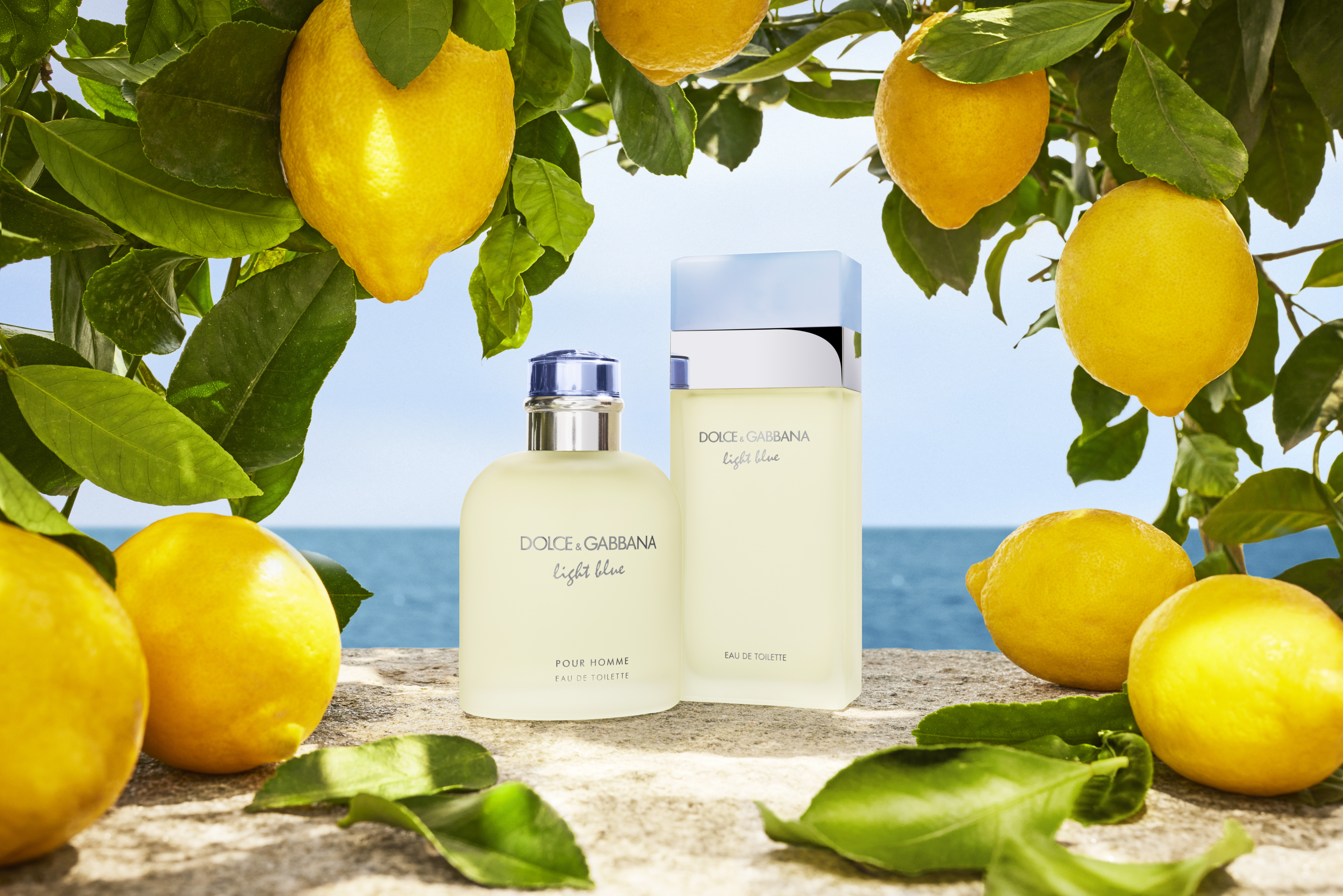 (右)Dolce&Gabbana Beauty Light Blue 女士淡香氛 (左)Dolce&Gabbana Beauty Light Blue Pour Homme 男士淡香氛