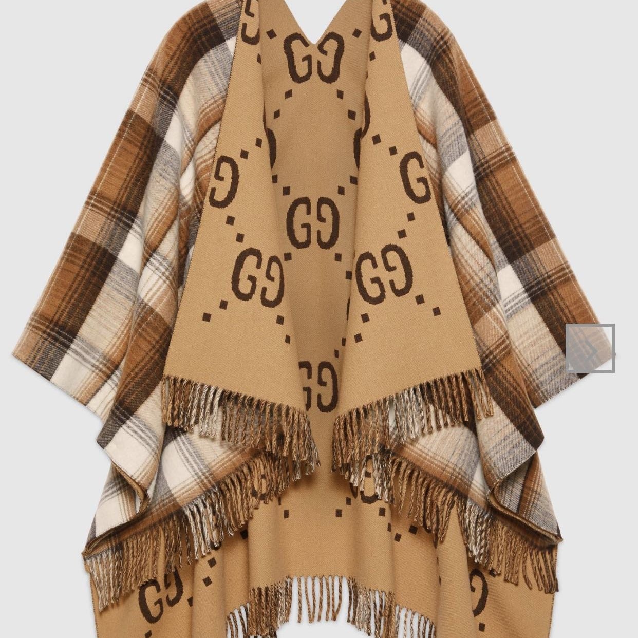 如果你是怕冷體質,Gucci這款羊毛雙面斗篷必定是你的選擇!