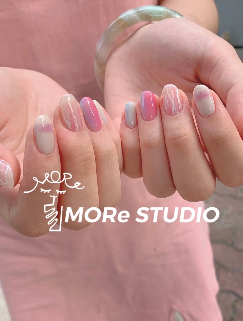 粉色白色水波紋