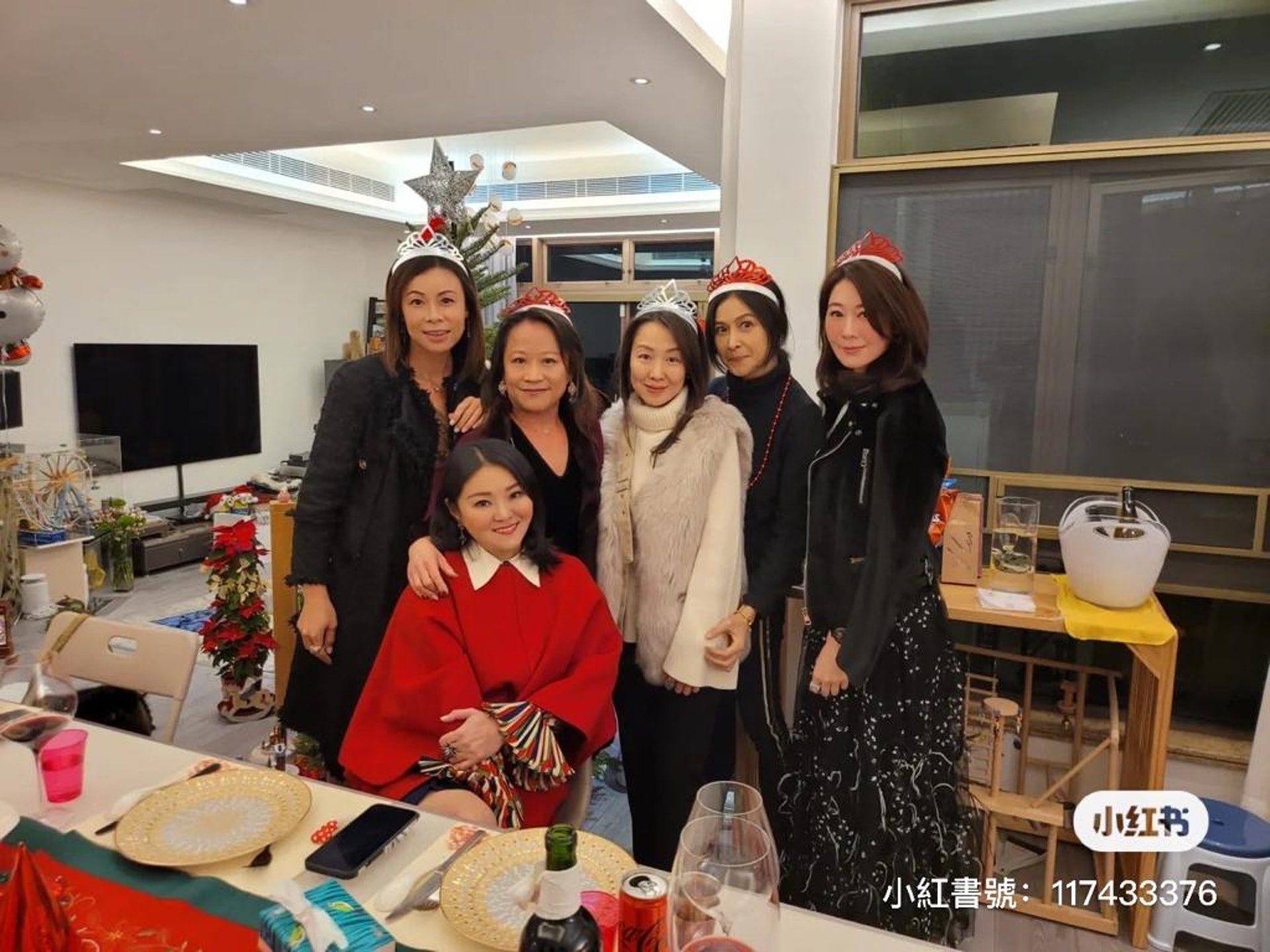 去年聖誕節邵美琪再次出動，與闊太好友狂歡賀聖誕迎新年。