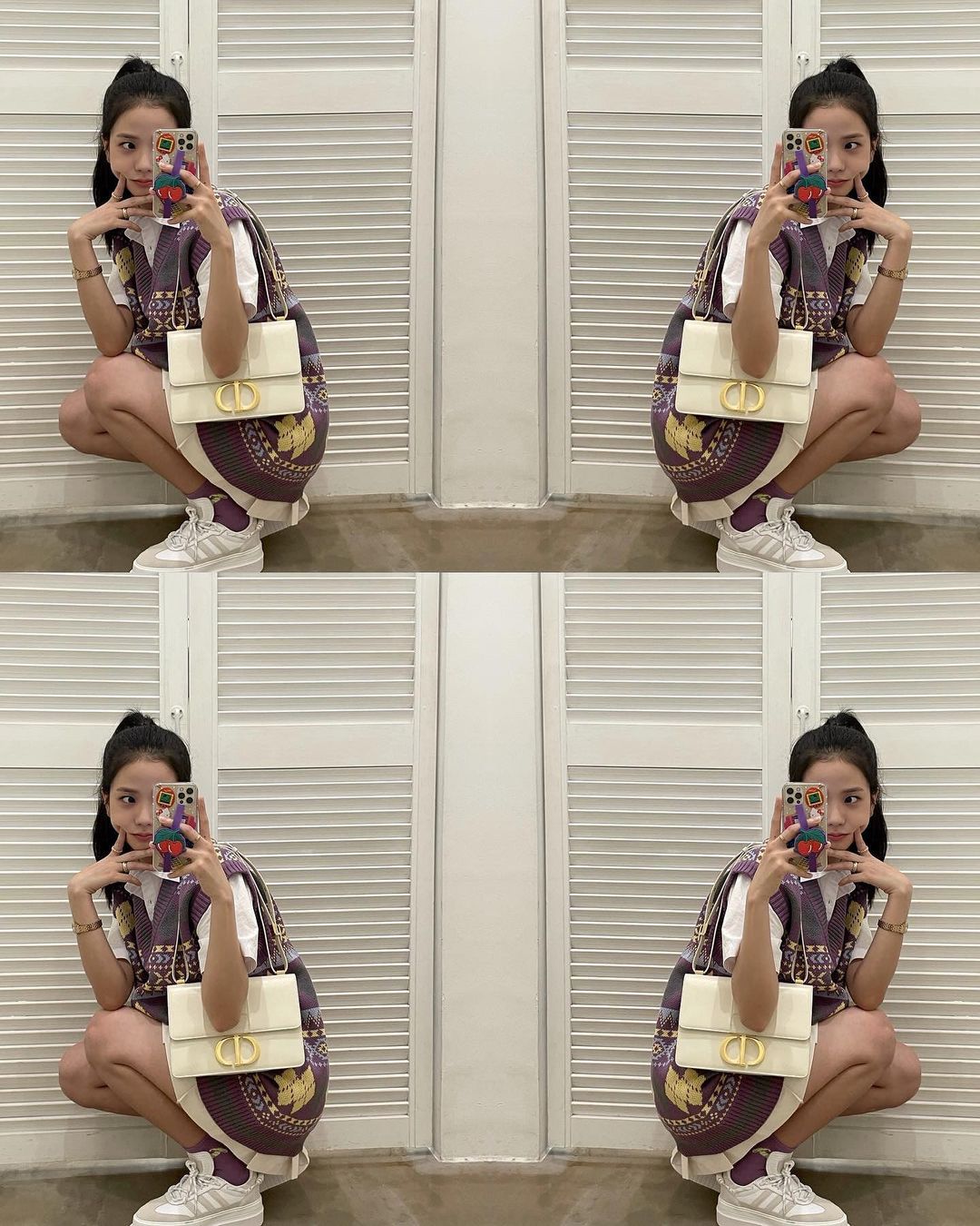 對應包款後方浮雕式的 30 Montaigne 字樣,配上可調式的金屬扣環皮肩帶,風格低調又不失氣派!