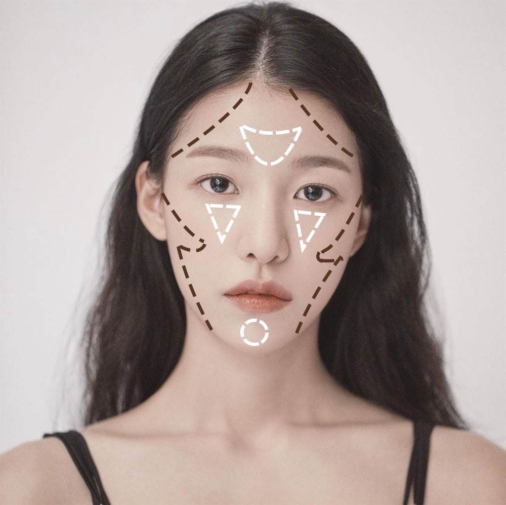 圓臉修容方式。