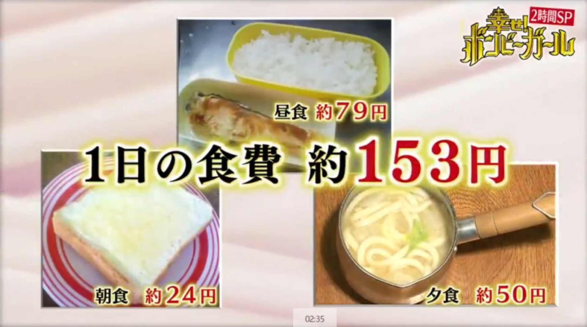 包括一日的伙食開銷只控制在200日圓以內