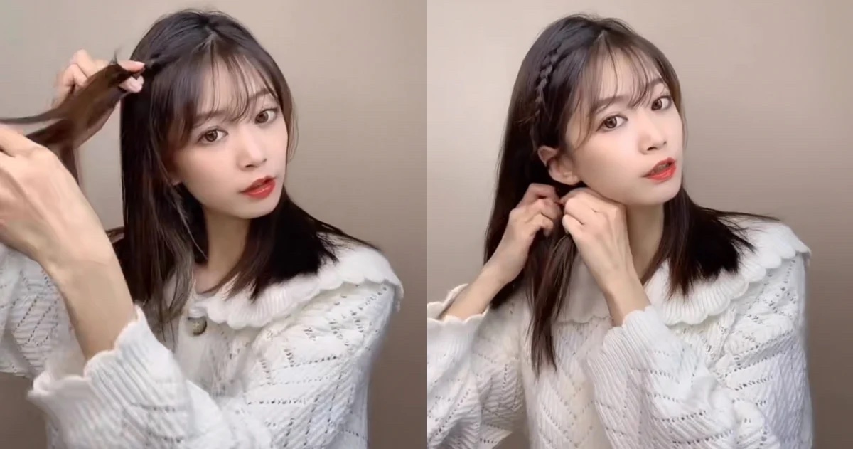  貝雷帽髮型三：俏皮感鬢辮