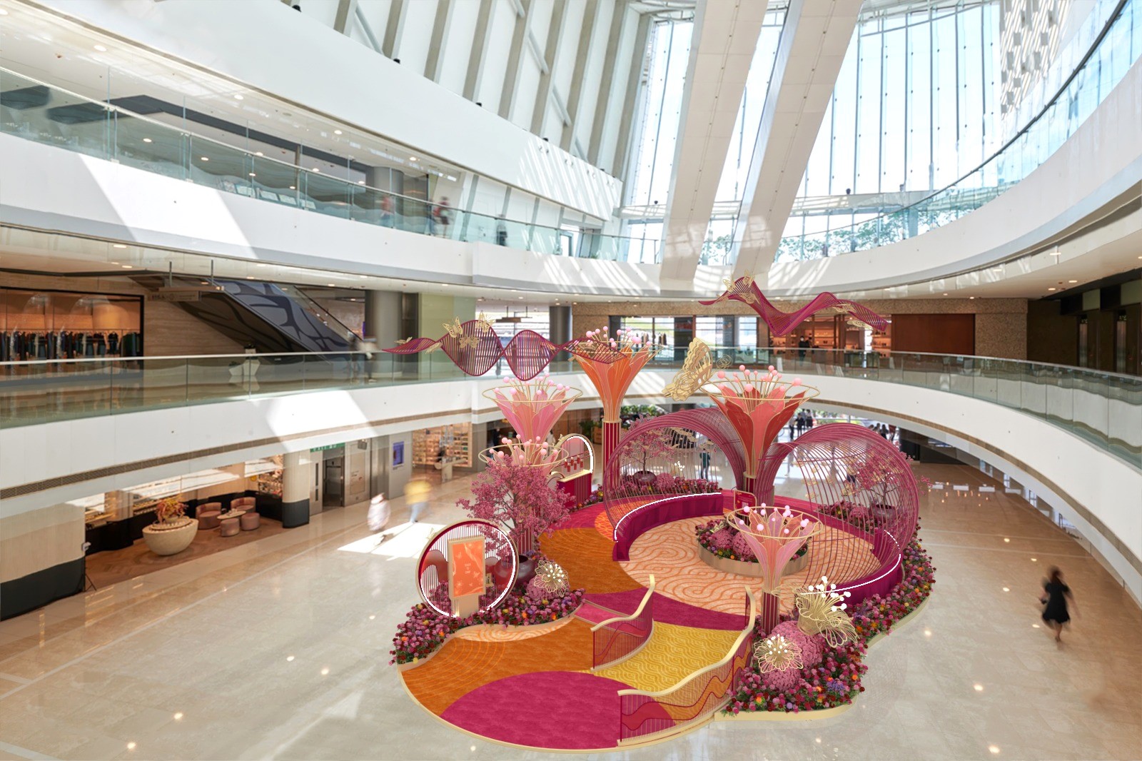香港ifc商場隆重呈獻「蝶舞翩翩百花放」新春花藝裝置