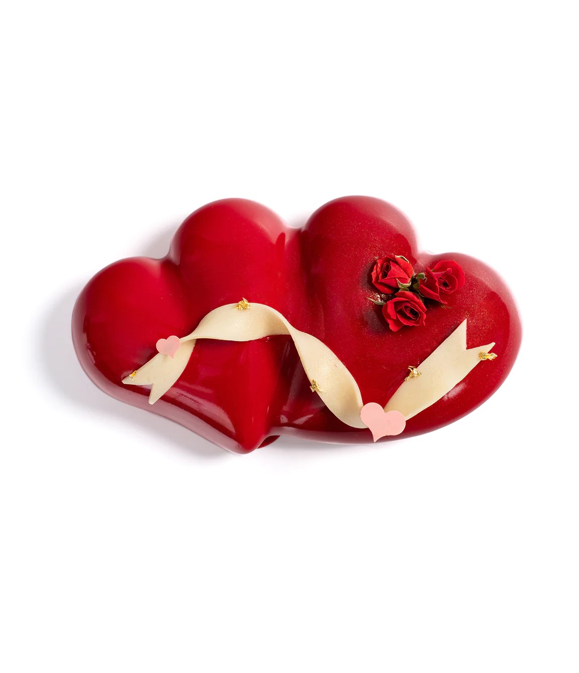 RASPBERRY & HIBISCUS HEARTS ENTWINED CAKE