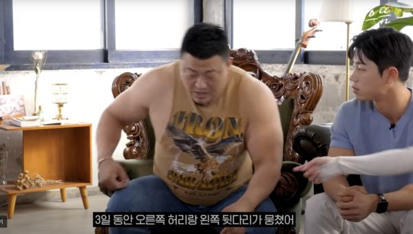 趙真亨替沈音燈說話,指自己也因為裝沙的關係導致右邊的腰跟左邊後腿整整痠痛3天。