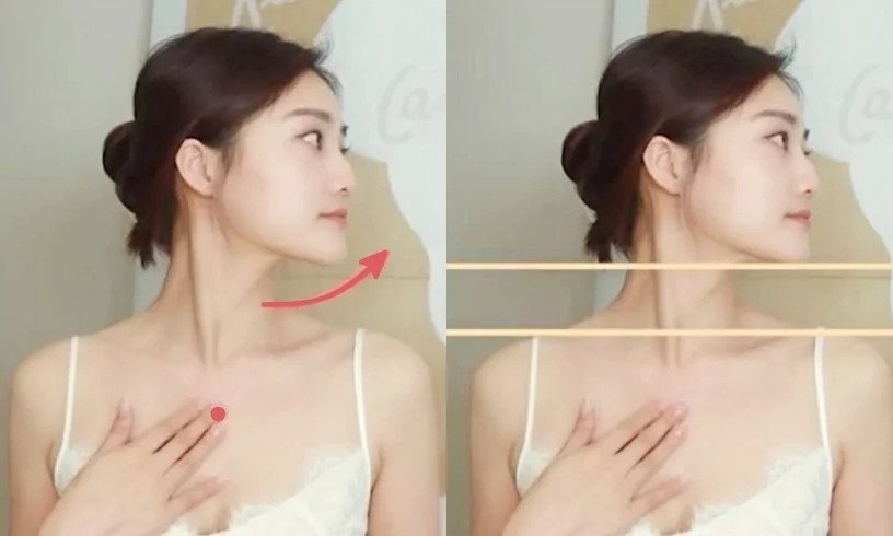 頭部慢慢望向左邊。