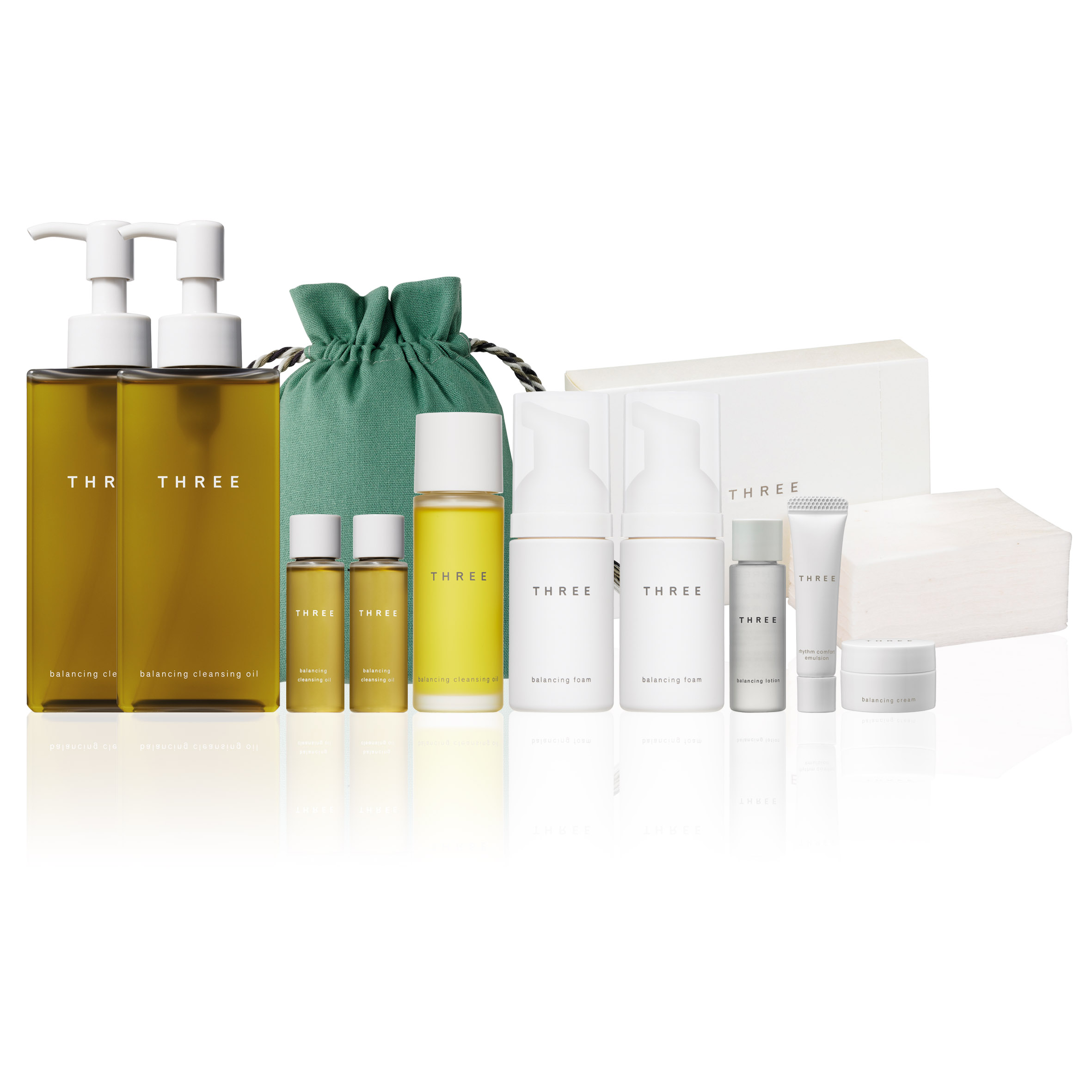 THREE皇牌平衡潔膚油N套裝