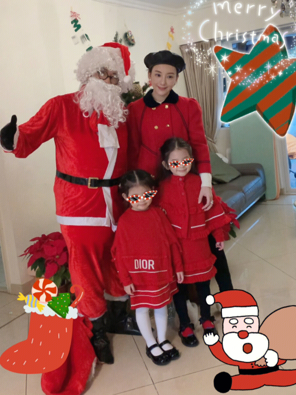 郭富城扮聖誕老人氹妻女。