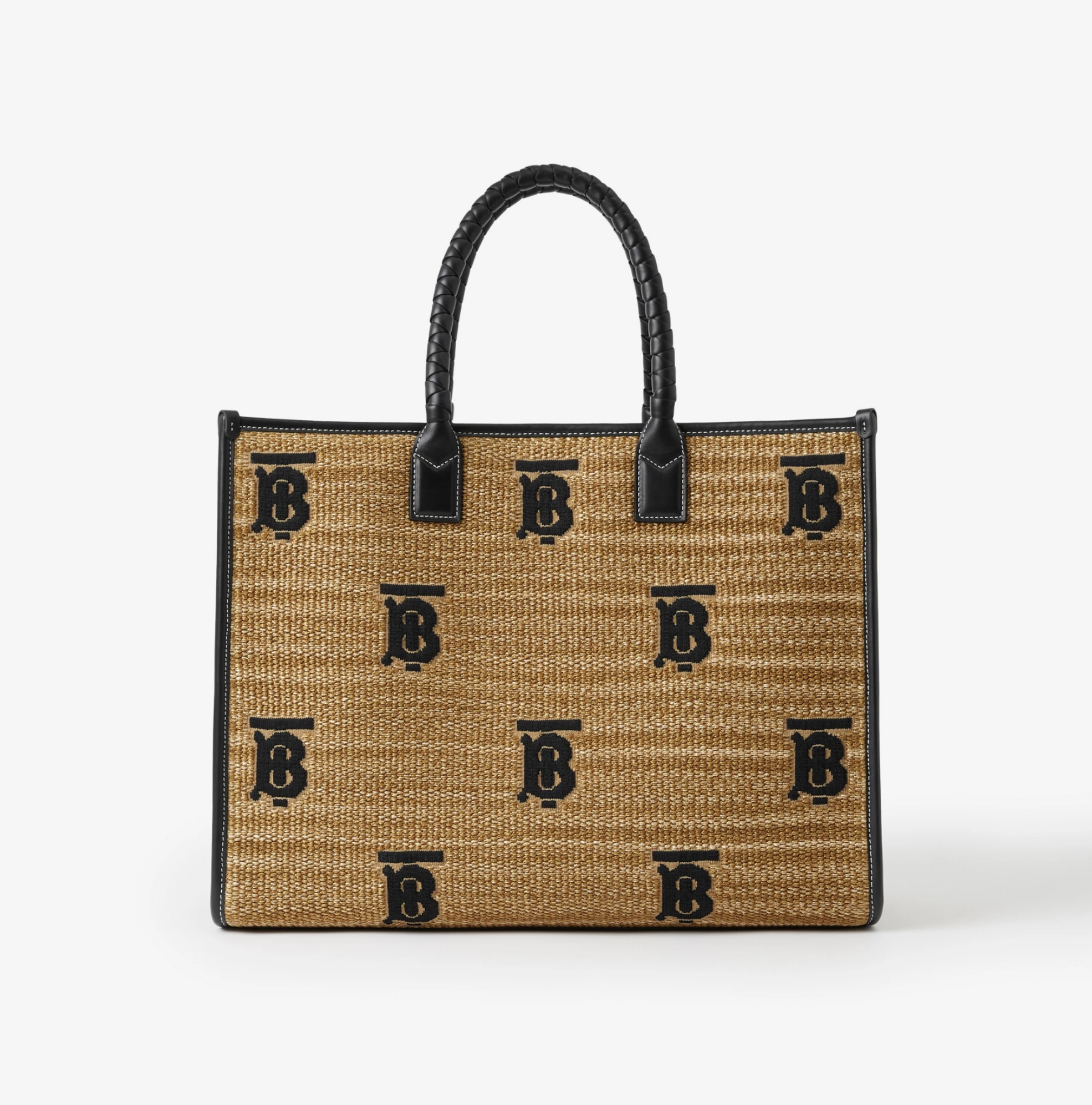 BURBERRY黑色中型Freya托特包 