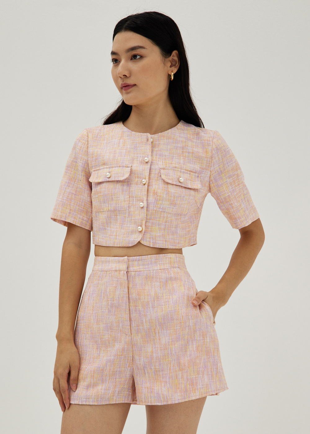 Love, Bonito Denice Tweed Boxy Top $242（原價：$269)