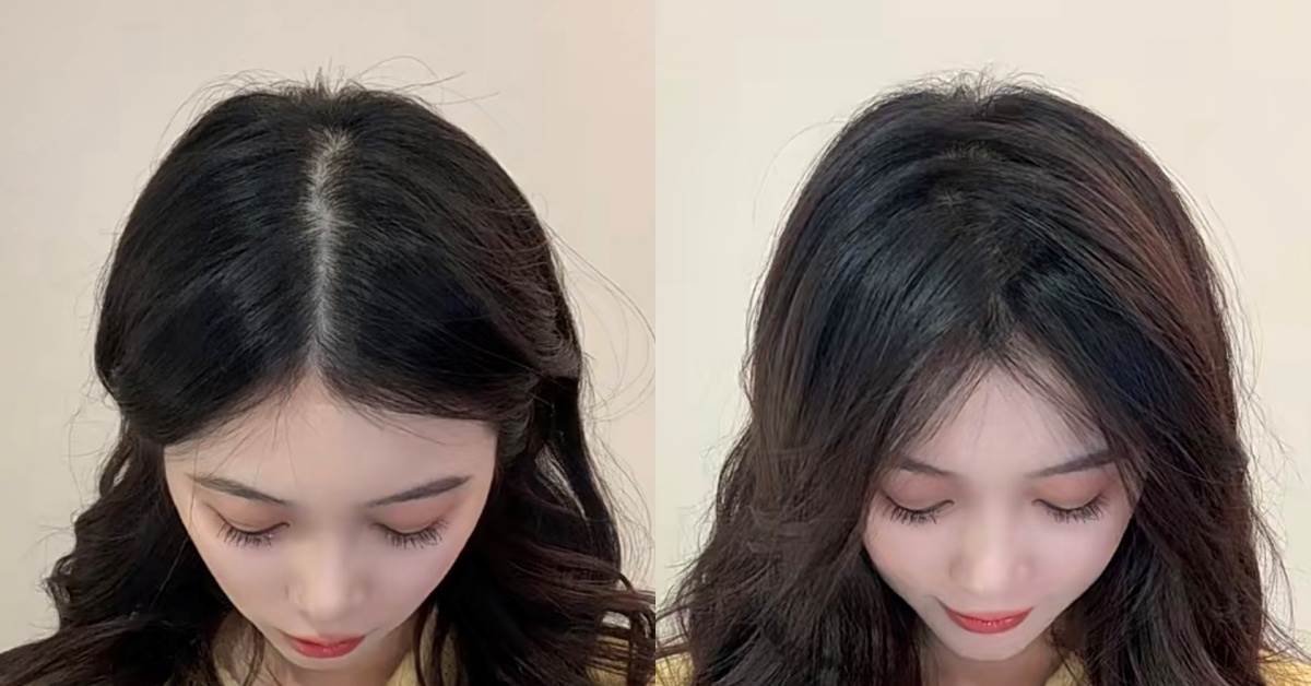 Z字型分髮線有助隱形布丁頭。