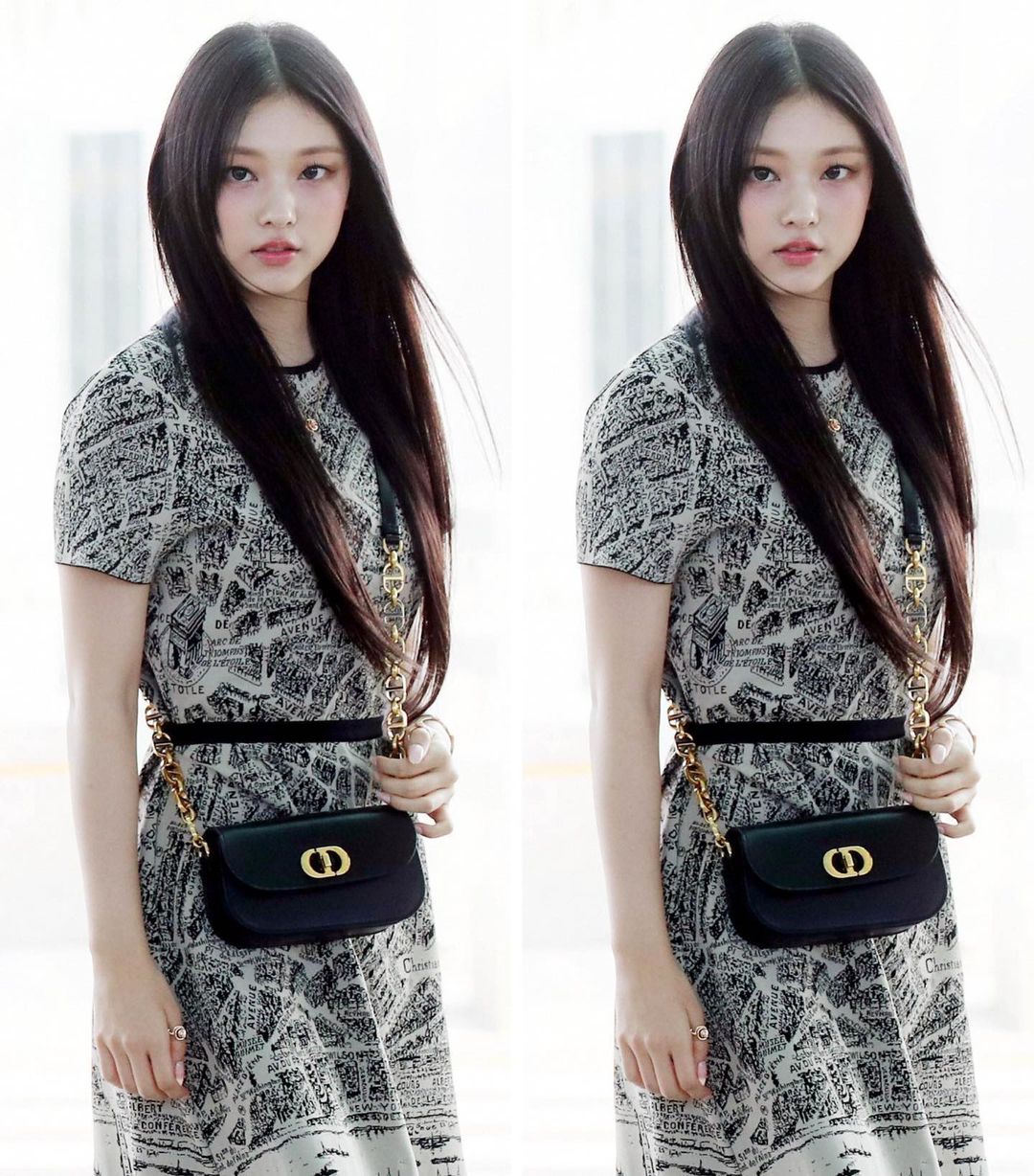 NewJeans成員兼DIOR品牌大使的Haerin，日前現身仁川機場的造型受到網民討論