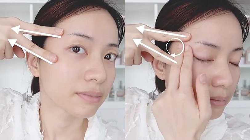 步驟3:撐開眼尾、舒緩魚尾紋