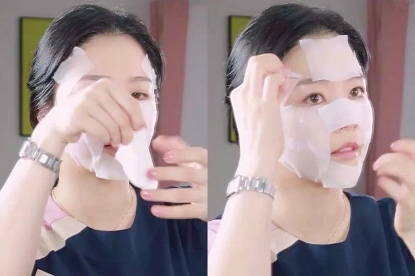 約敷10至15分鐘後,把化妝棉取下,然後反轉到面霜的那面,再敷10至15分鐘。