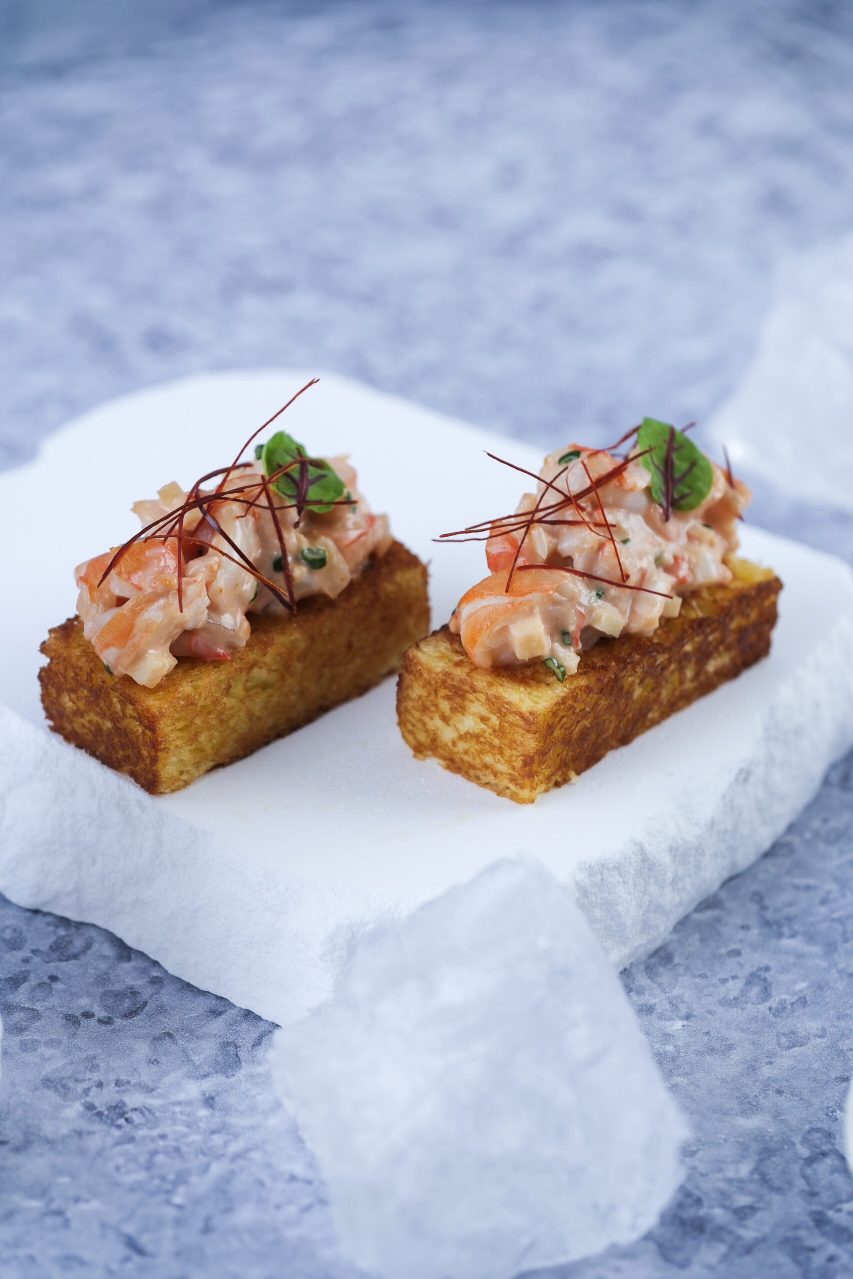 法式大蝦多士。