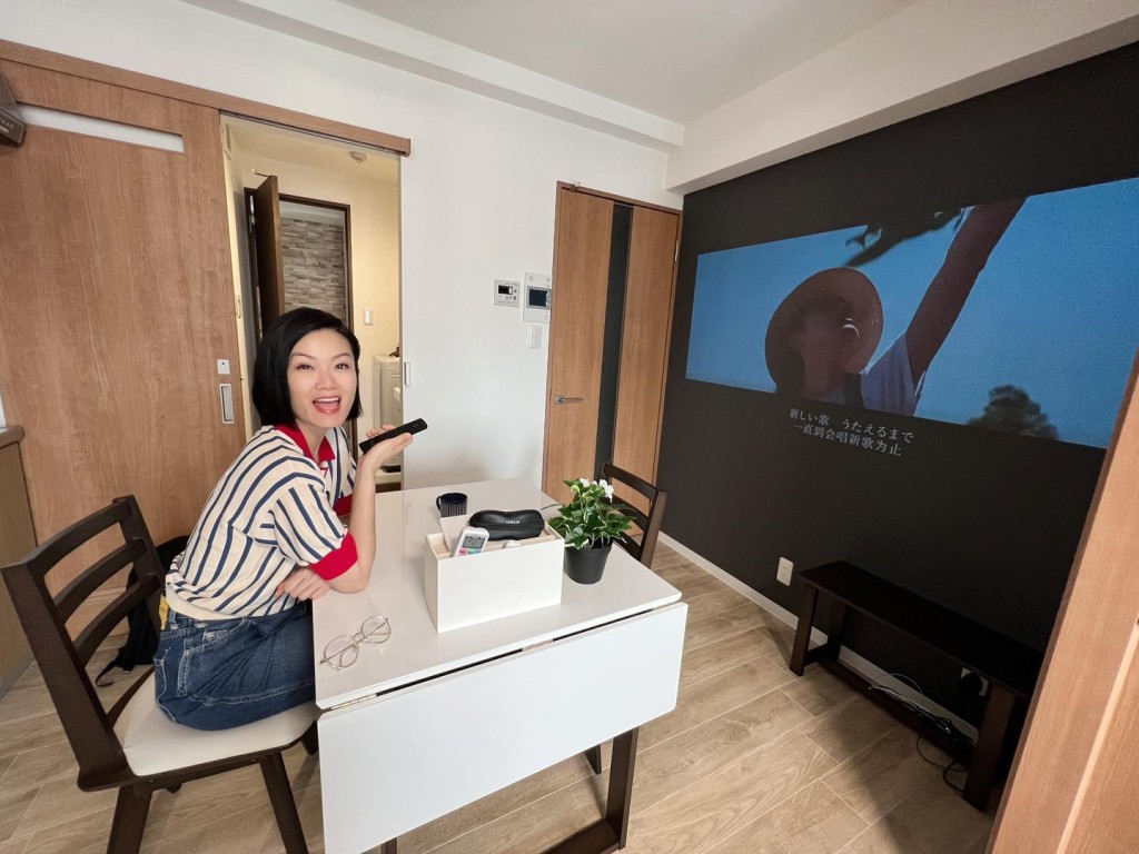 間屋最特別係『冇電視』,改用超大投影機。
