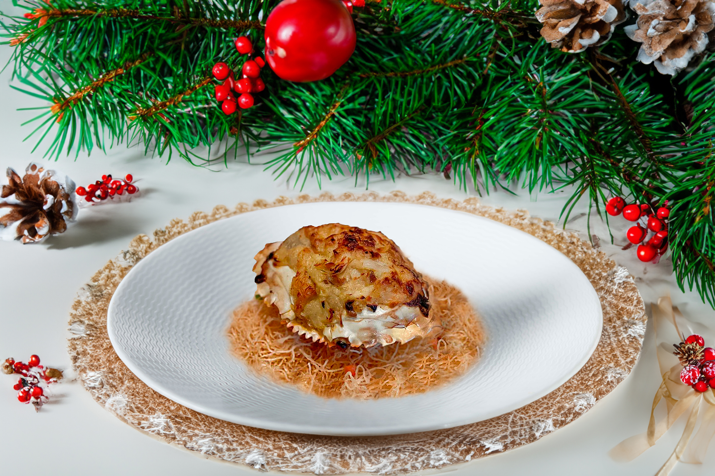 北海道帶子焗釀蟹蓋