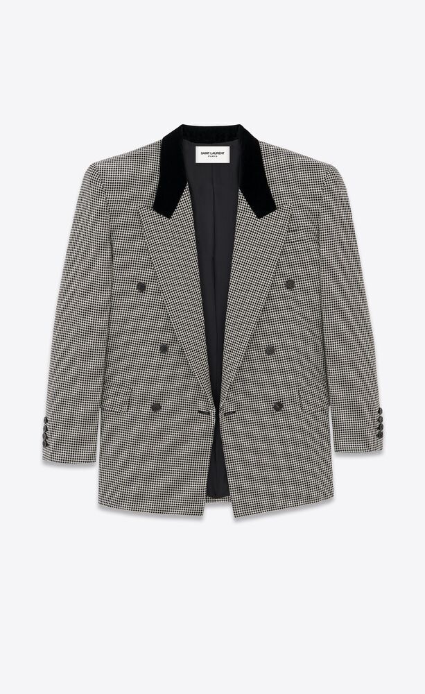 Saint Laurent 格紋雙排扣西裝外套 約HK$16,600