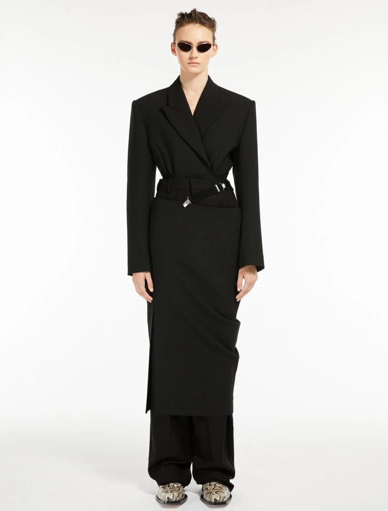 Sportmax Stretch wool jacket-style bodysuit