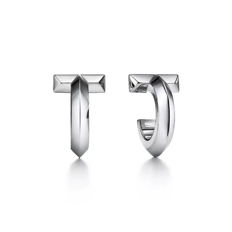 Tiffany & Co. 白金T1 圈形耳環