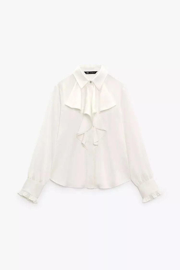 Zara 胸前褶邊裇衫 約HK$200