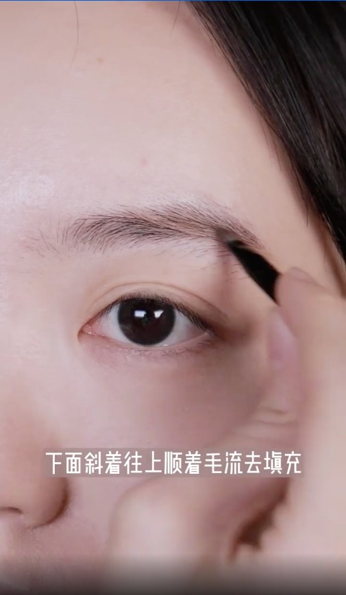 再跟著上淺下深(上面斜著往下、下面斜著往上,順著毛流去填充)的方法來畫。