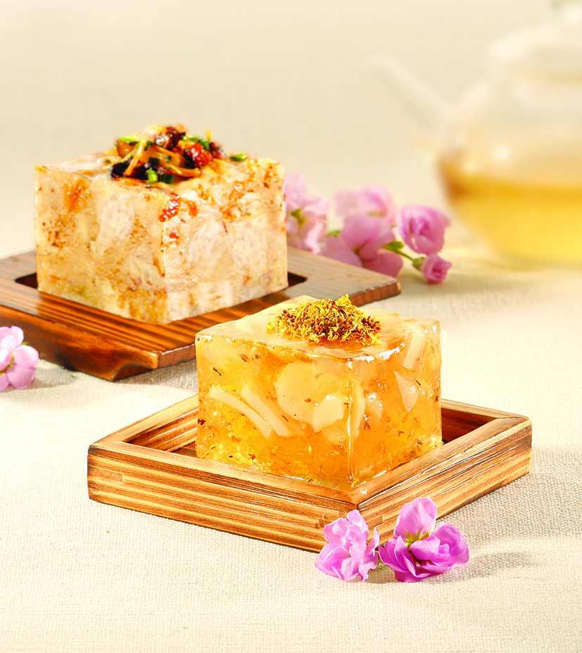 桂花蔗汁馬蹄糕。