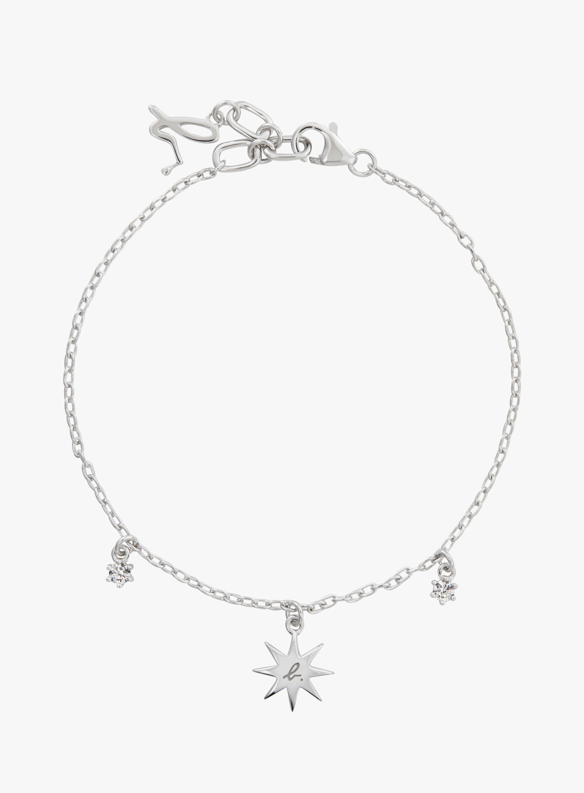 Bijoux「b.」標誌純銀星形手鏈白金色 HK$1,290