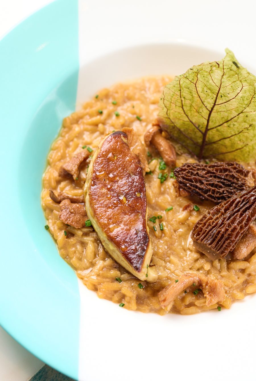 香煎鵝肝羊肚菌意大利燉飯。