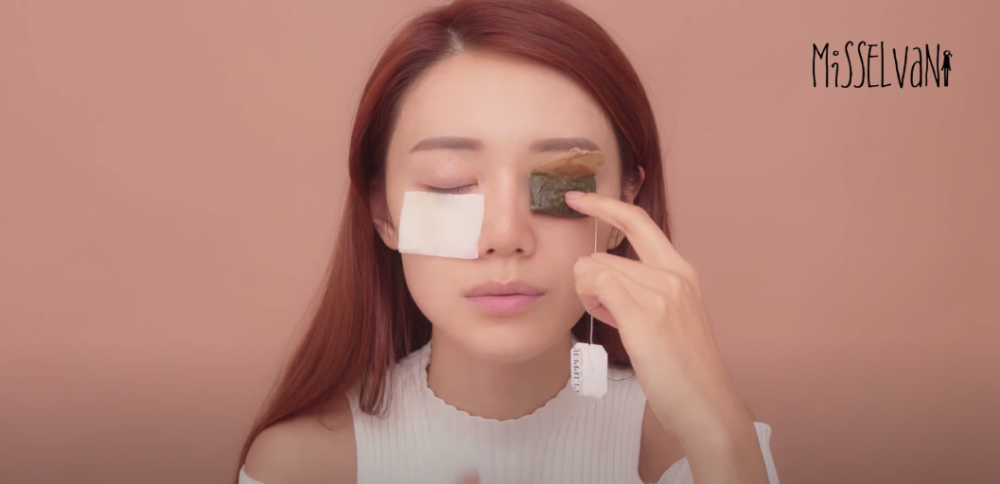 倪晨曦曾經親身測試以綠茶包去眼袋。