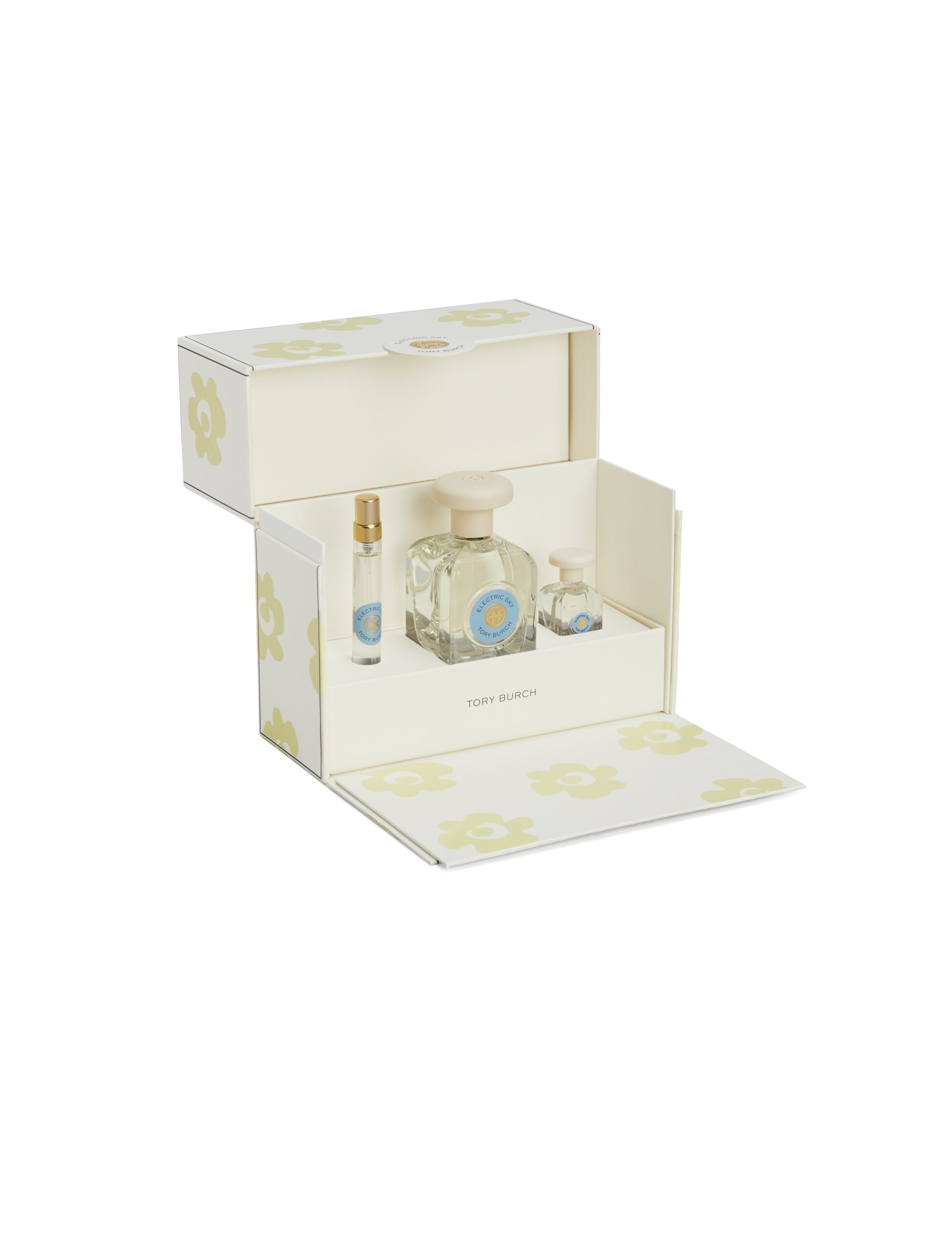 禮盒套裝包括了Electric Sky淡香精、香氛便攜裝和珍藏版香氛裝。