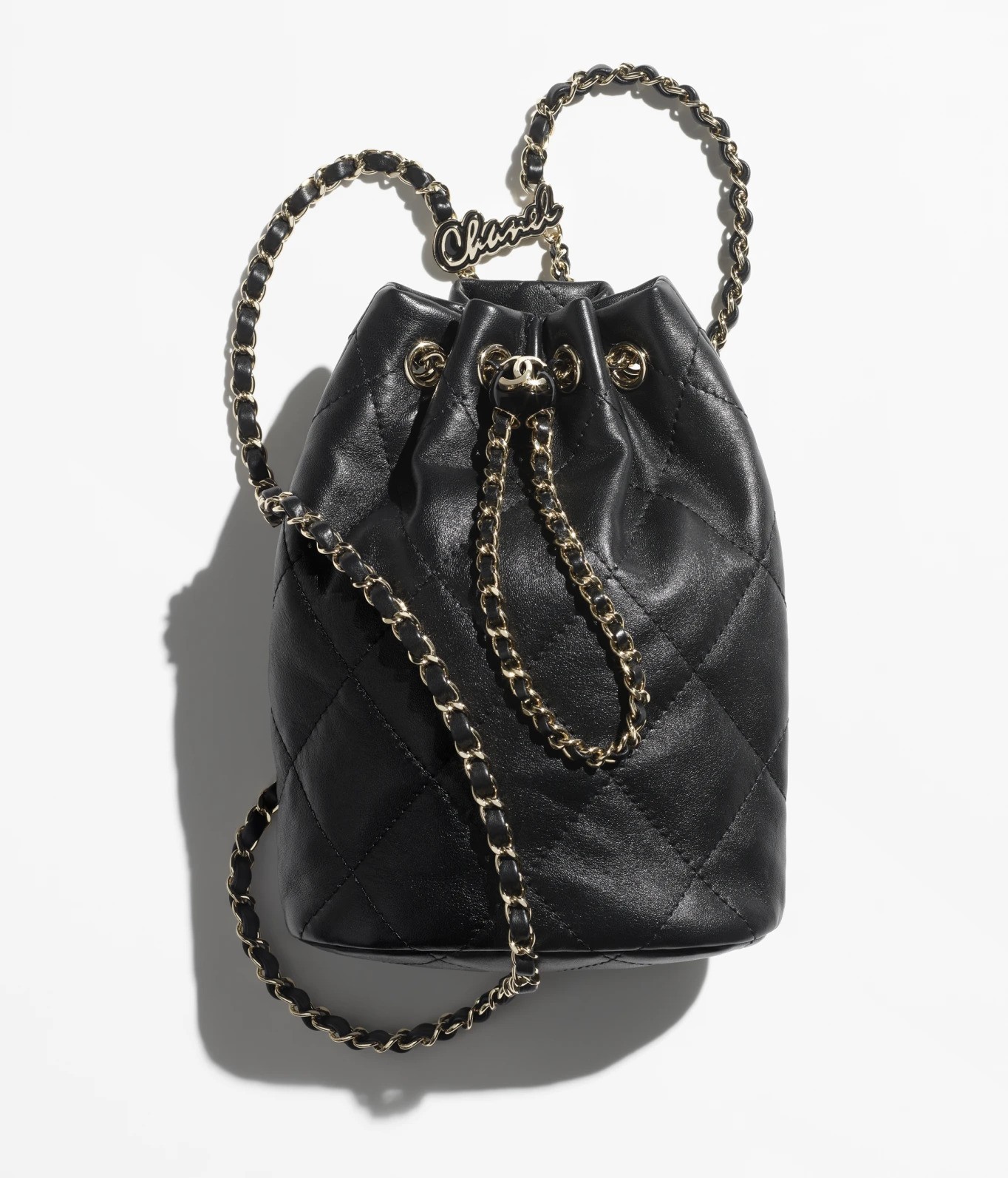 CHANEL亮面小羊皮黑色背囊 HK$40,200