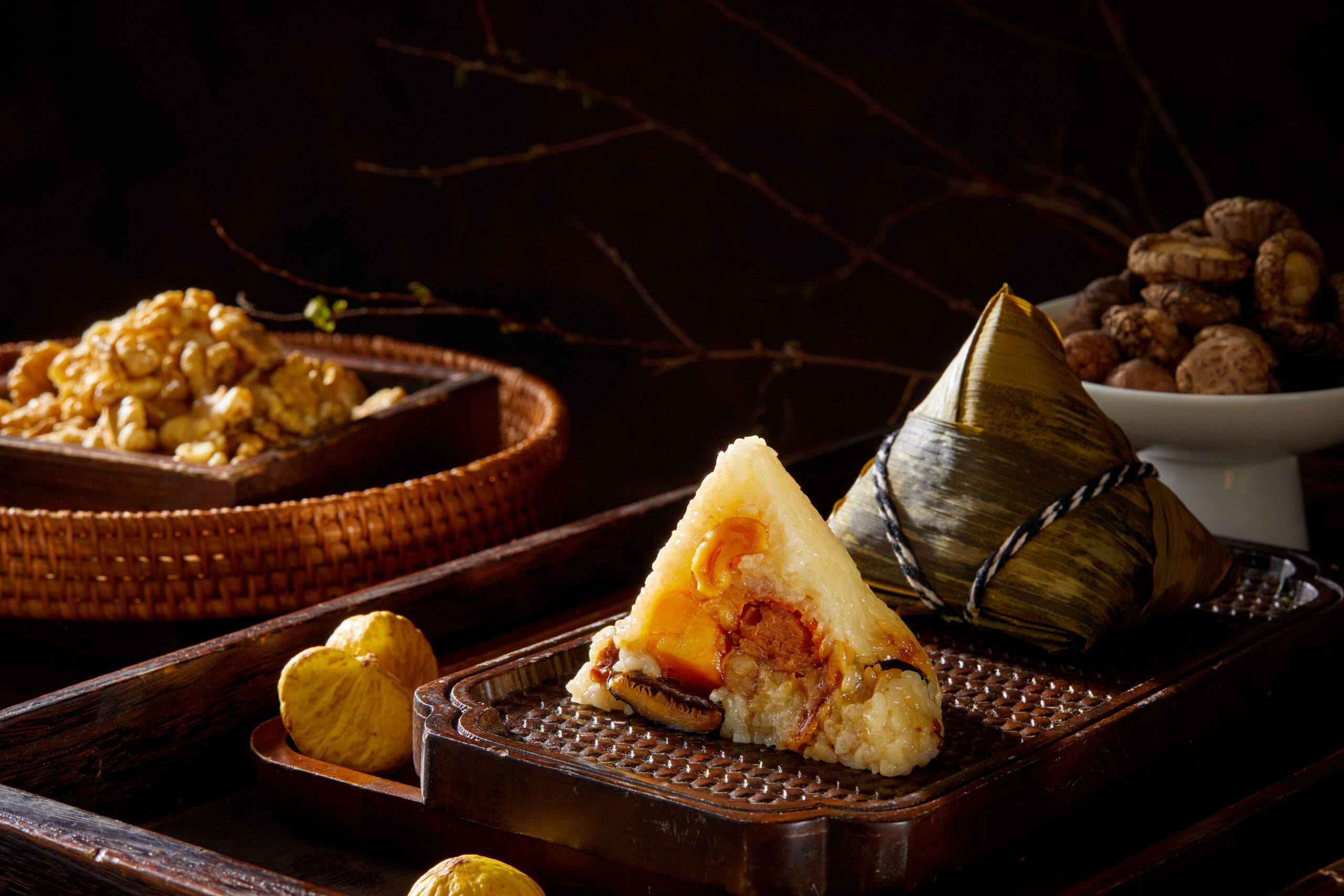 菌菇栗子蛋黃粽