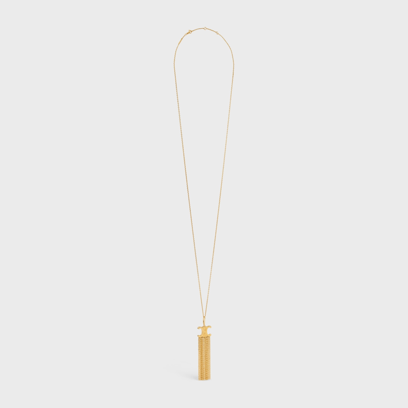 Celine Triomphe Flok Fringe Long Necklace