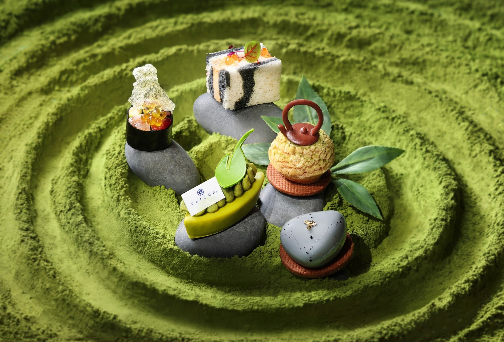 將甜點中加入抹茶元素。