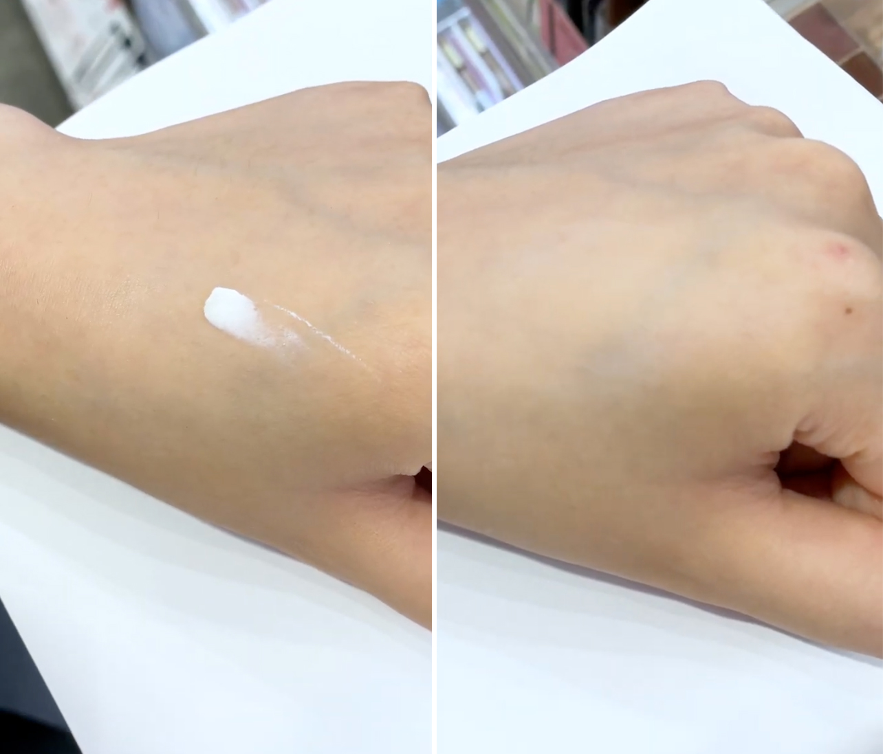 質地:白色霜狀(梳乎厘)質地少許偏乾,需用手指挖出來使用。