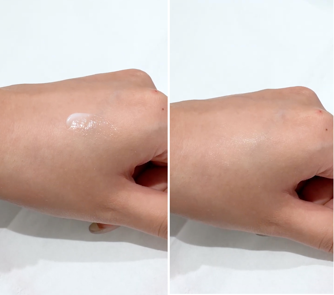 質地:白色透明乳霜質地又帶有光澤感,保濕效果不錯,搽完後會變霧面。