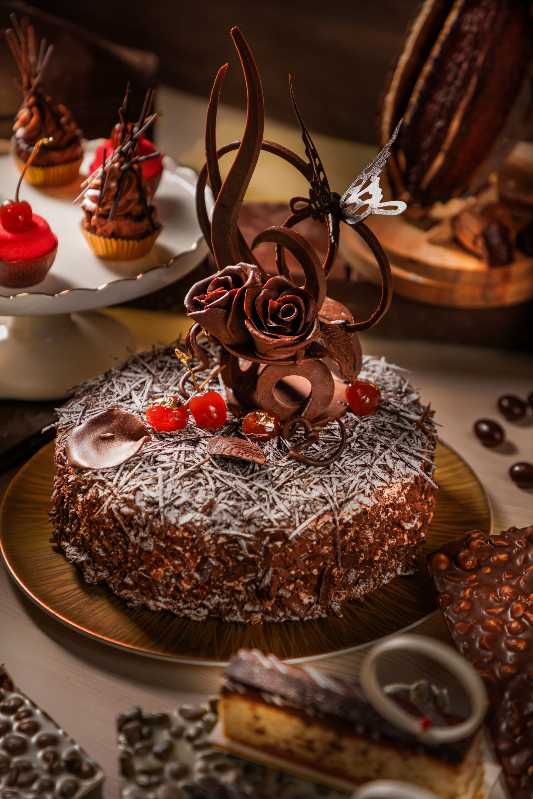 紫蘇抹茶白朱古力慕斯蛋糕。