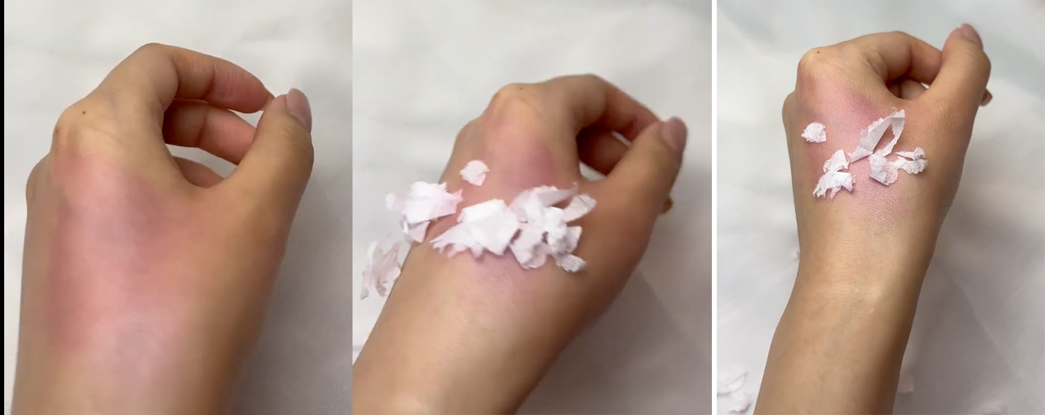 黏笠度：黏笠度最高，殘餘大部分紙碎。