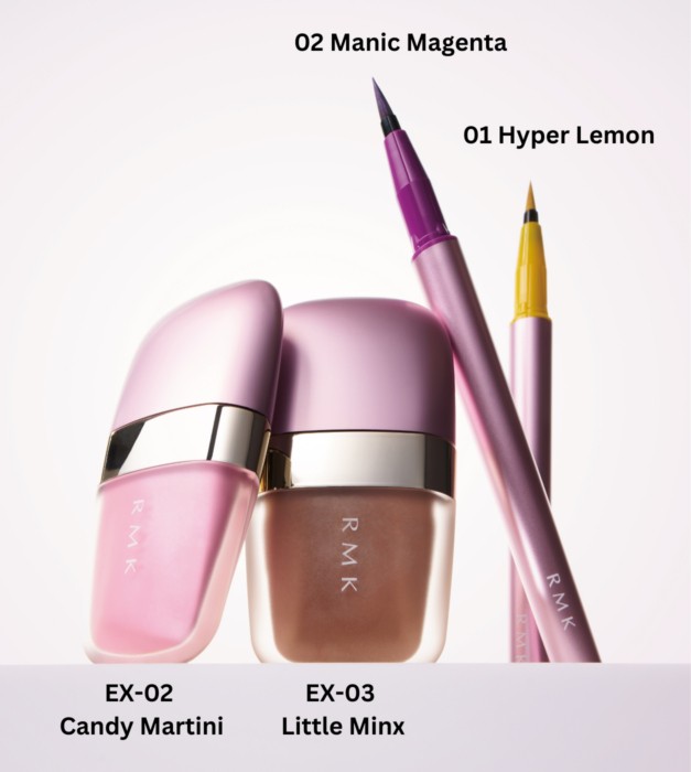 Liquid Eyes柔光眼影霜及The Pink High Liquid Eyeliner魅影眼線液。