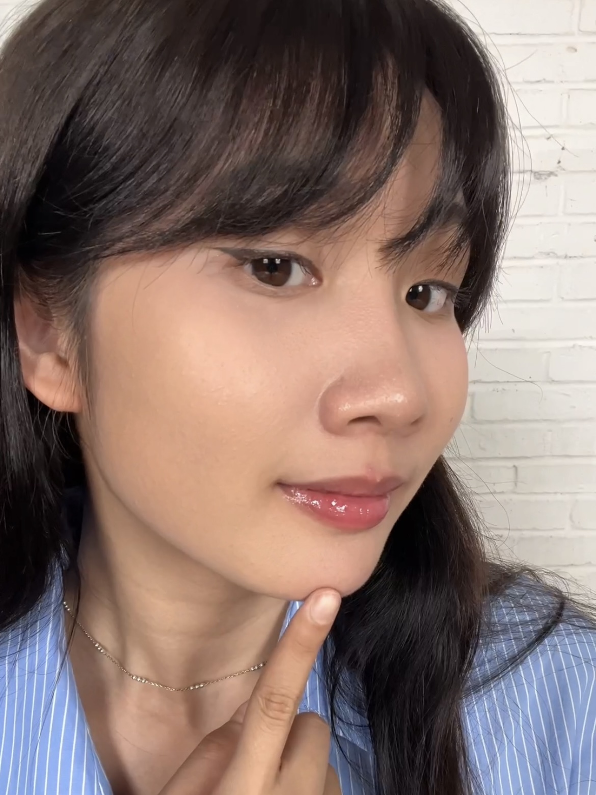 上嘴滋潤保濕的狀態。