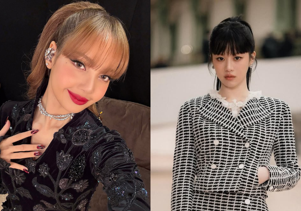 Lisa的瀏海是標誌之一，時尚又性感；而高允貞的瀏海就讓人耳目一新，可愛又 優雅。