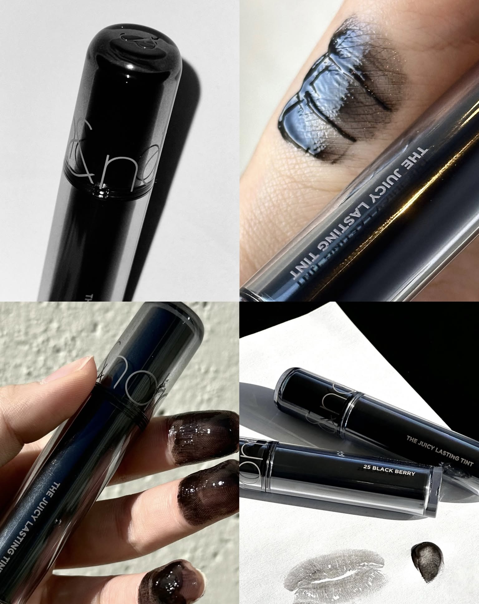 透黑色唇蜜的「救星」效果，來自它半透明和調色能力